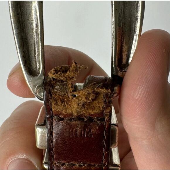 Fossil western equestrian Style Brown Leather Belt Silver small 1” Wide - Picture 6 of 6